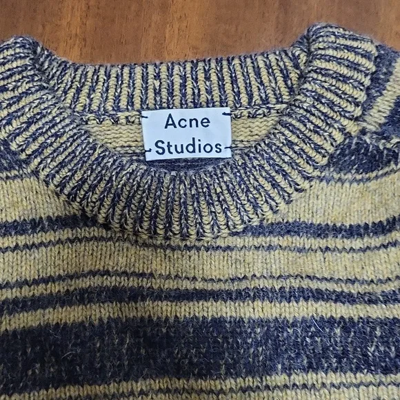 Acne Studios Crewneck Sweater Black and Tan Striped
